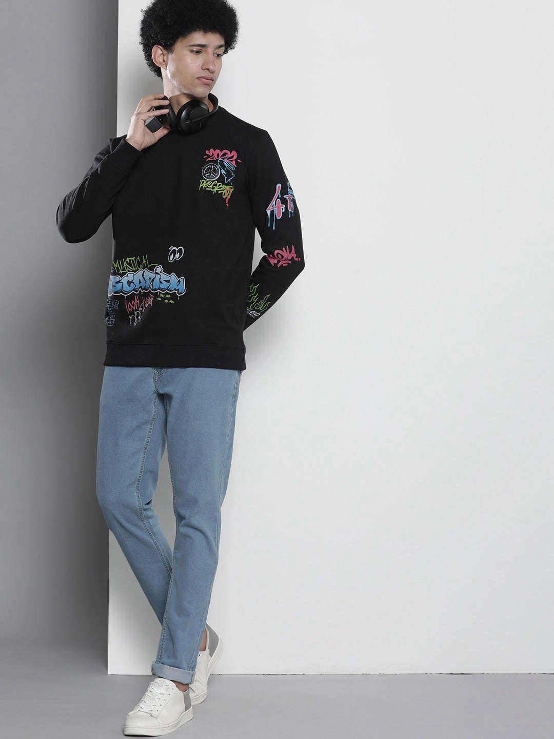 Men's Printed Regular Fit Sweatshirt