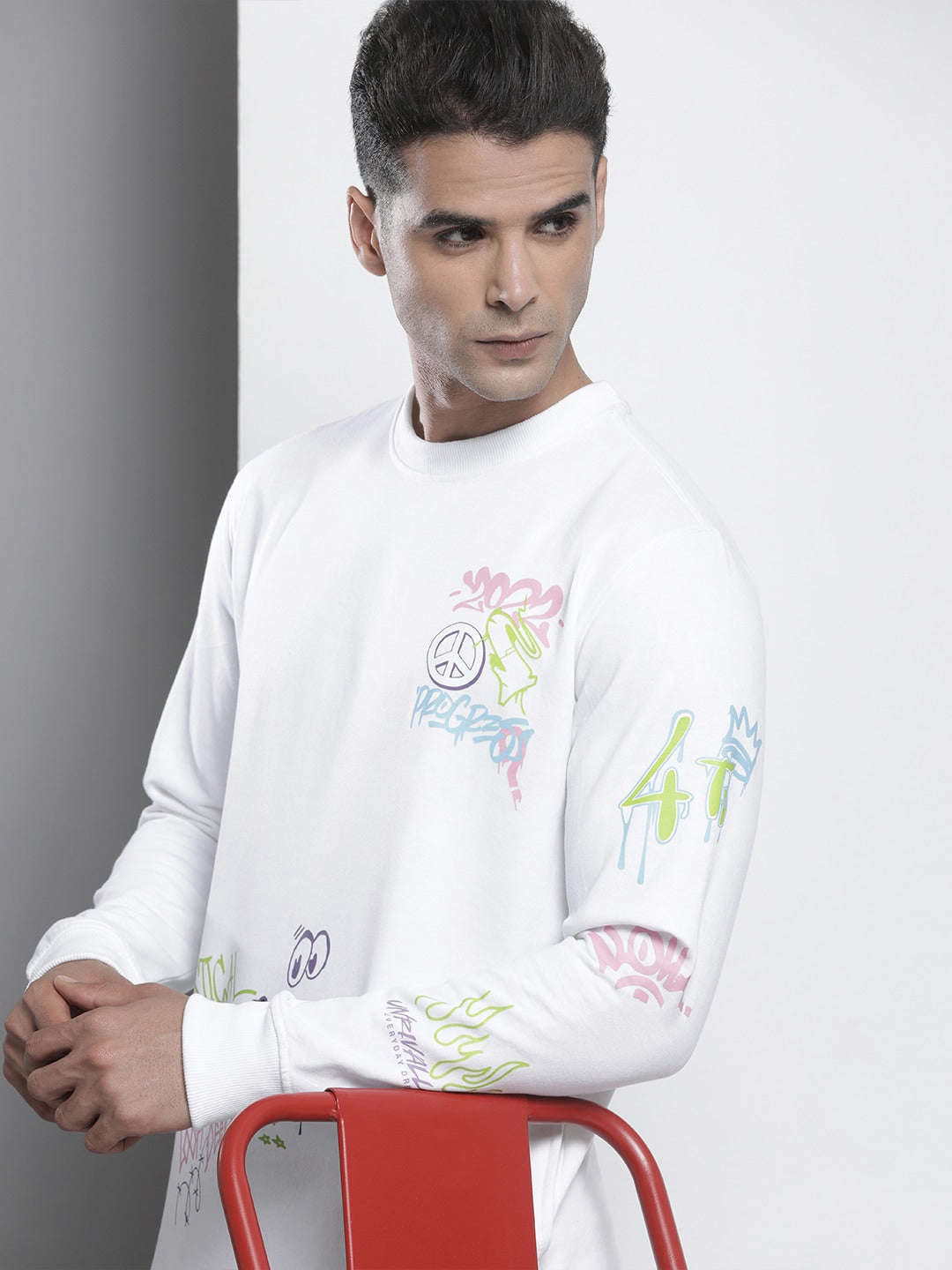 Men's Printed Regular Fit Sweatshirt