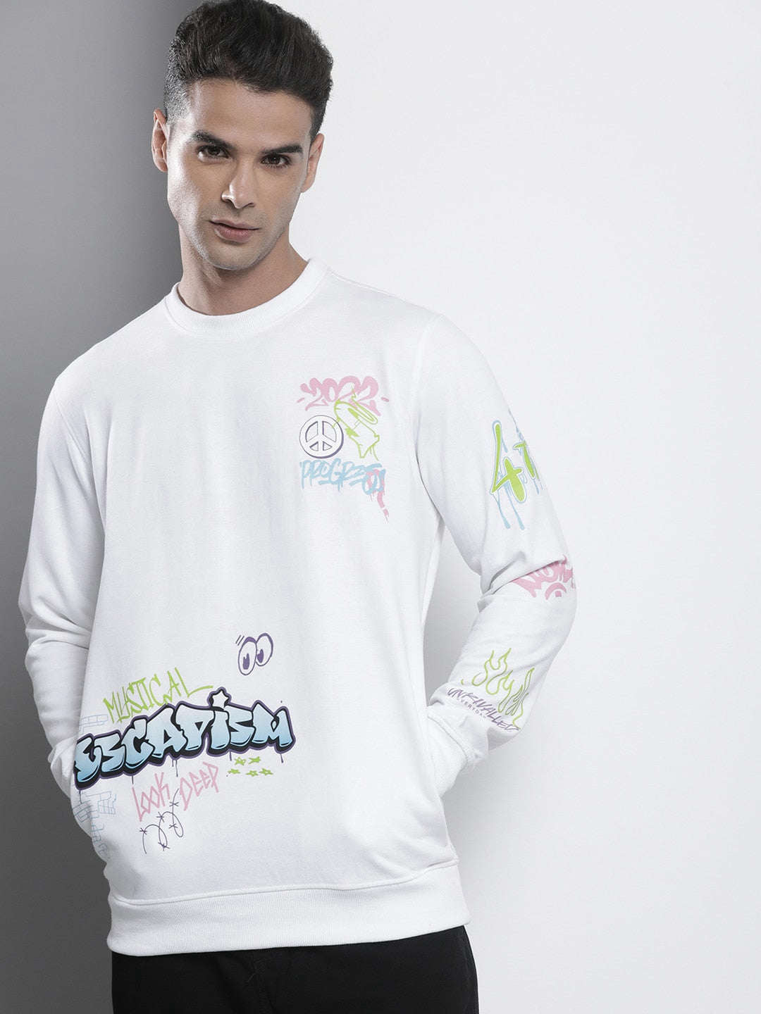 Men's Printed Regular Fit Sweatshirt