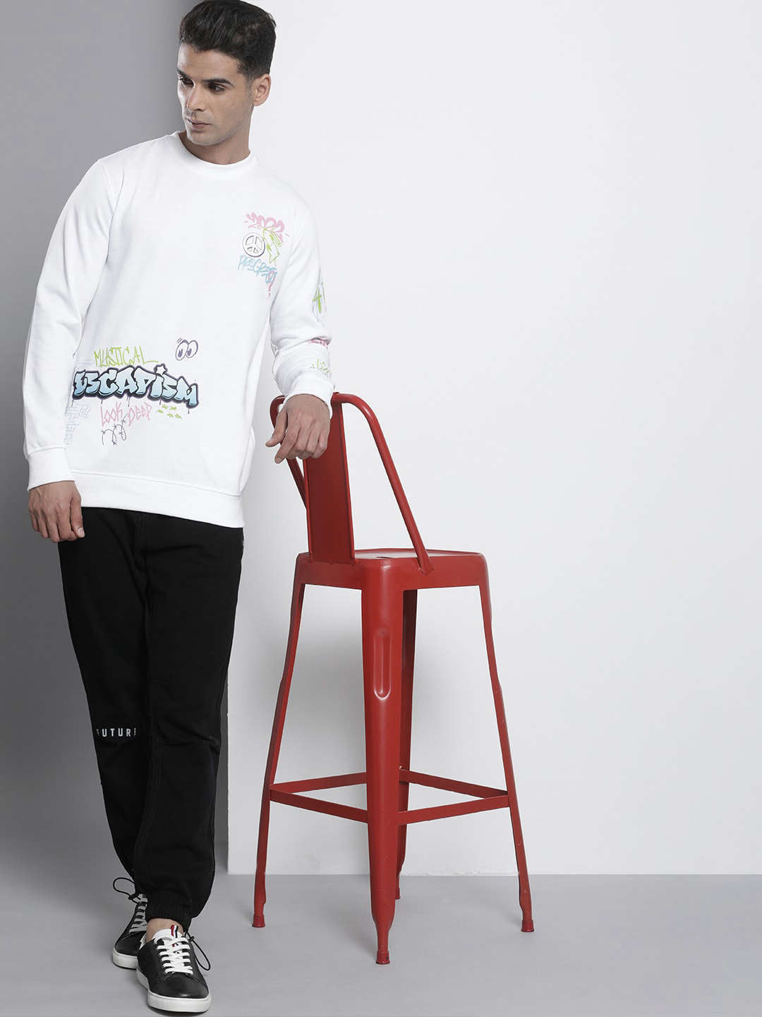 Men's Printed Regular Fit Sweatshirt