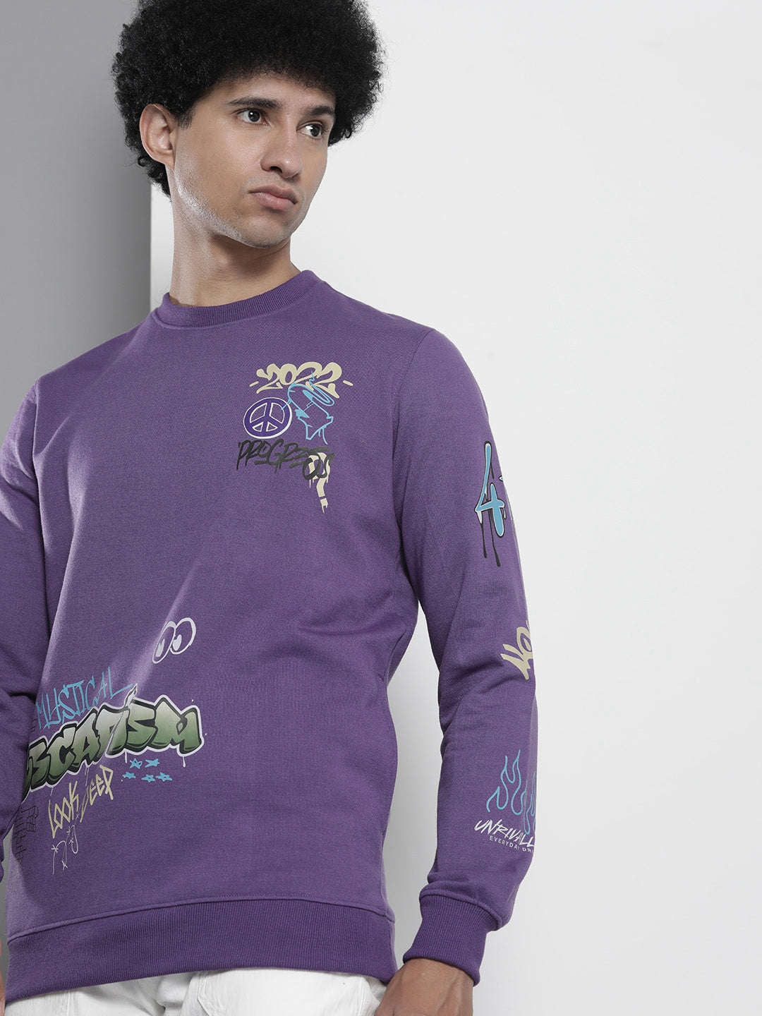 Men's Printed Regular Fit Sweatshirt