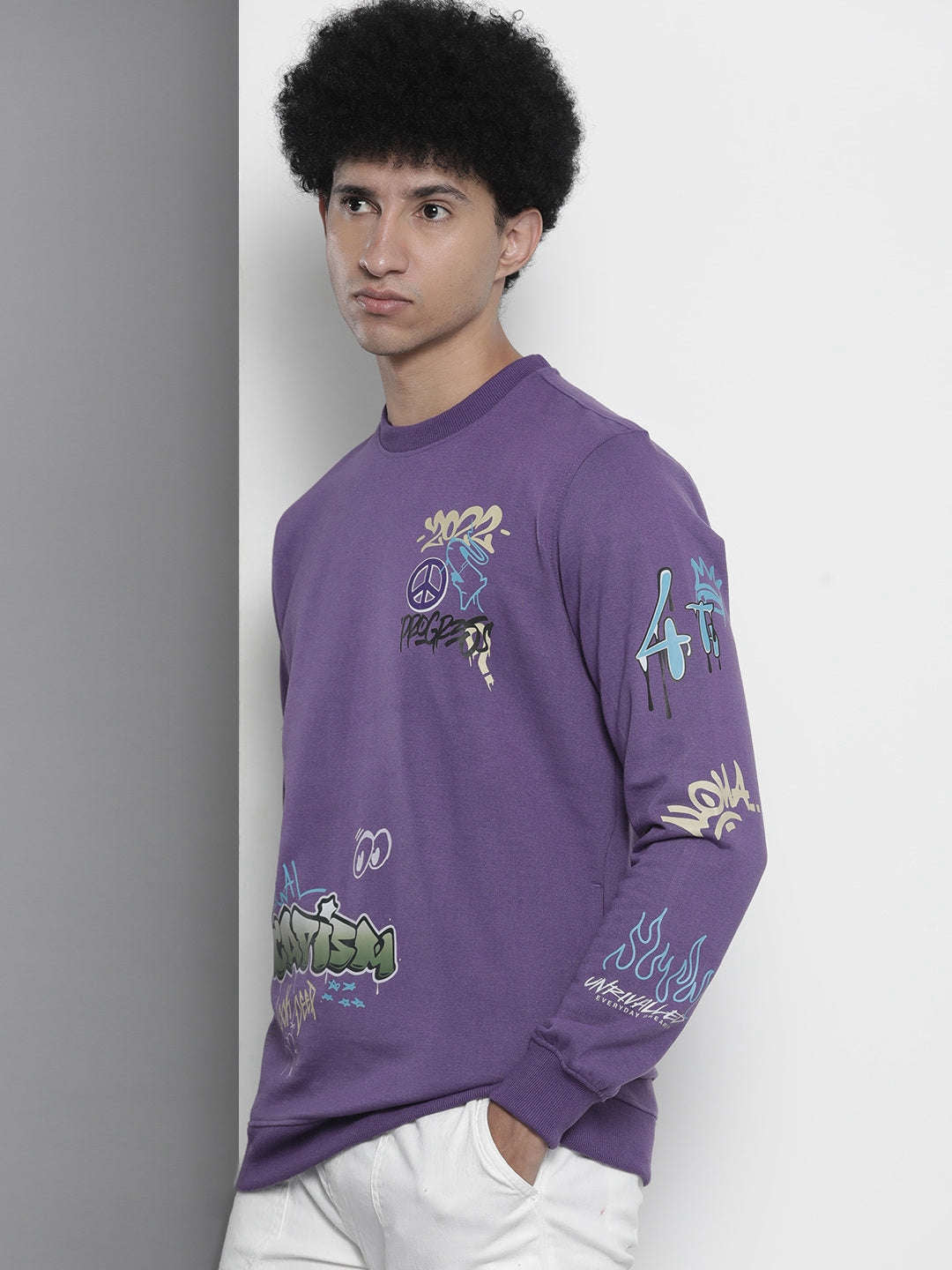 Men's Printed Regular Fit Sweatshirt