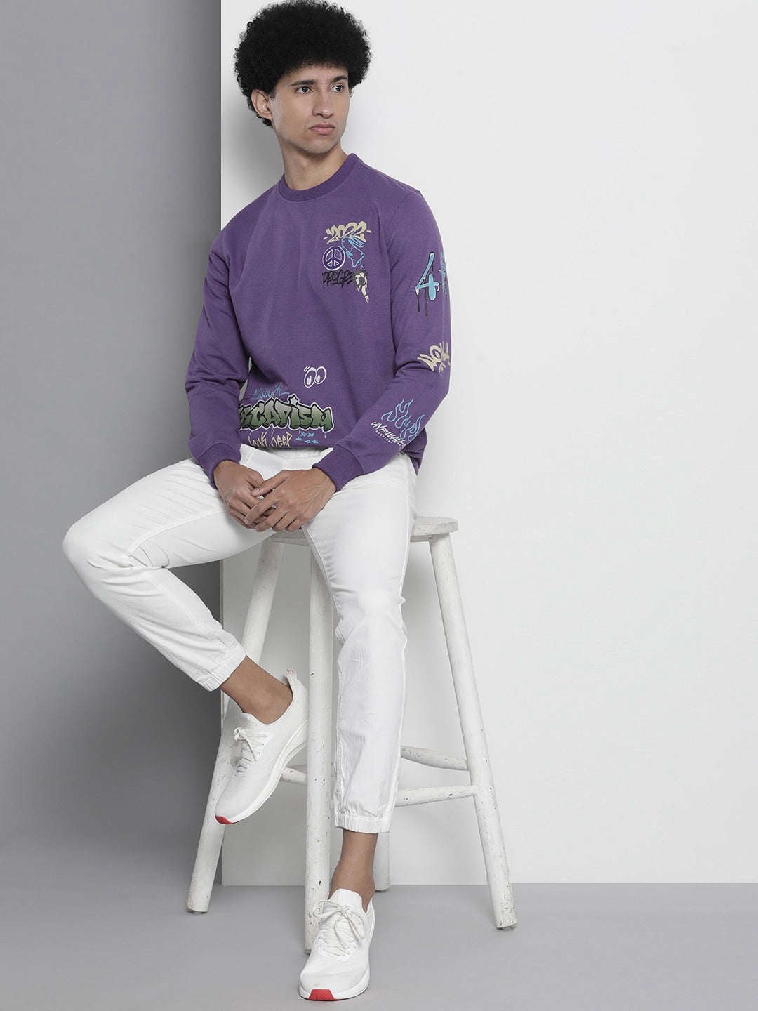 Men's Printed Regular Fit Sweatshirt