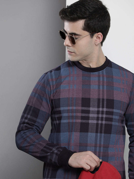 Men's Checked Regular Fit Sweatshirt