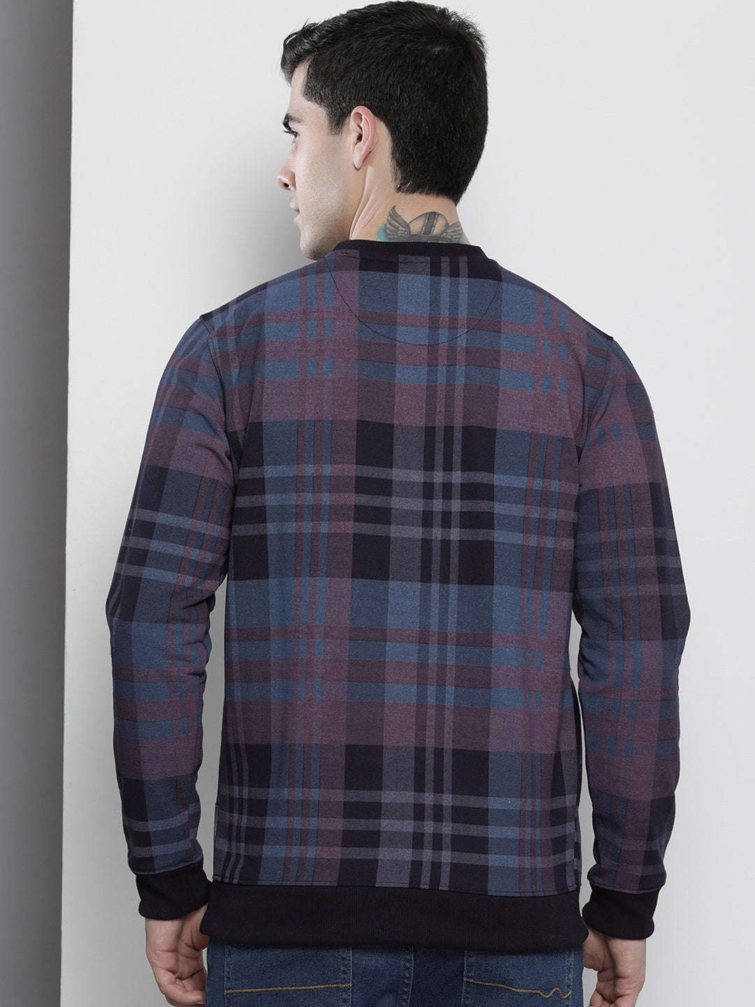 Men's Checked Regular Fit Sweatshirt