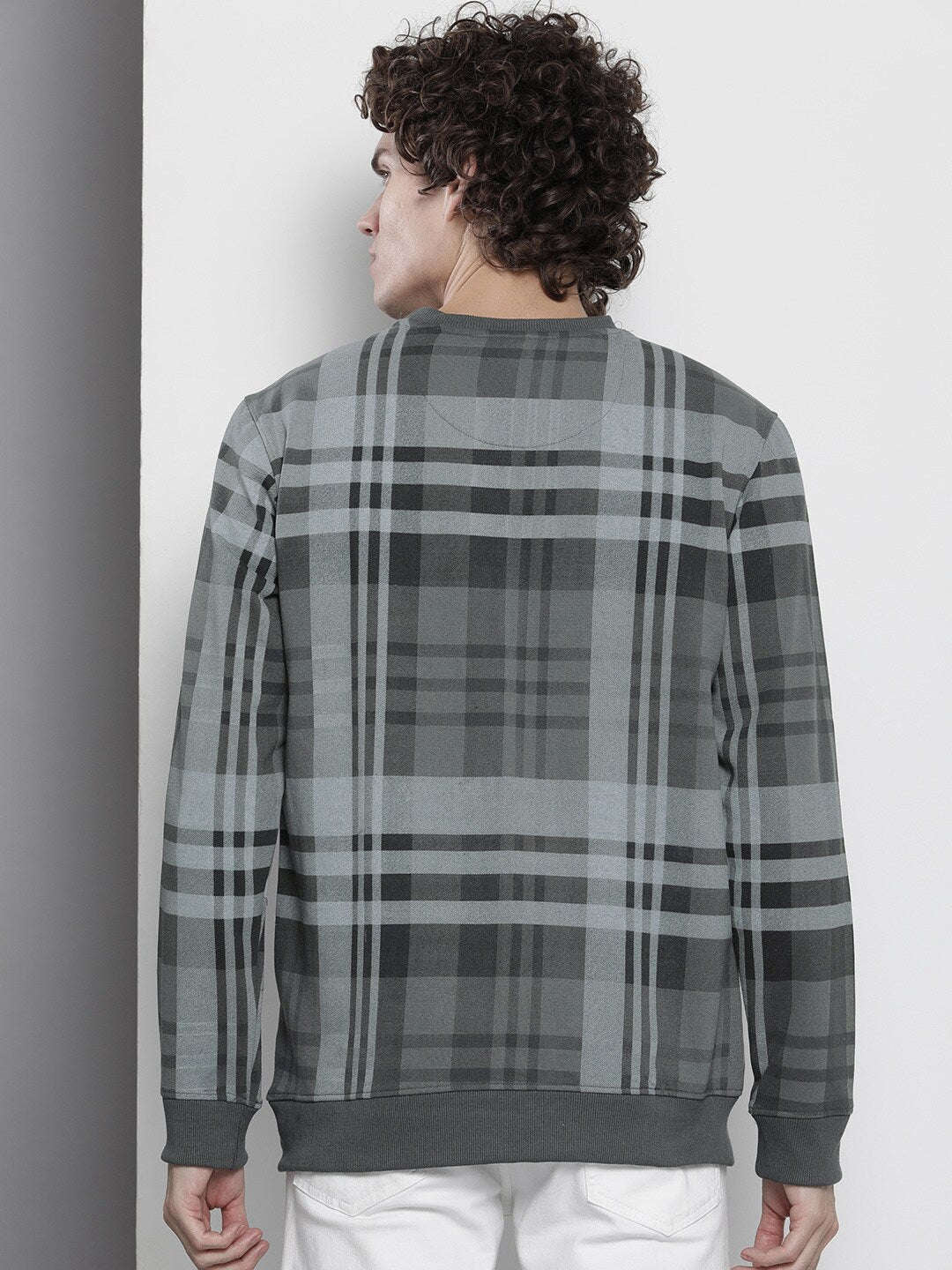 Men's Checked Regular Fit Sweatshirt