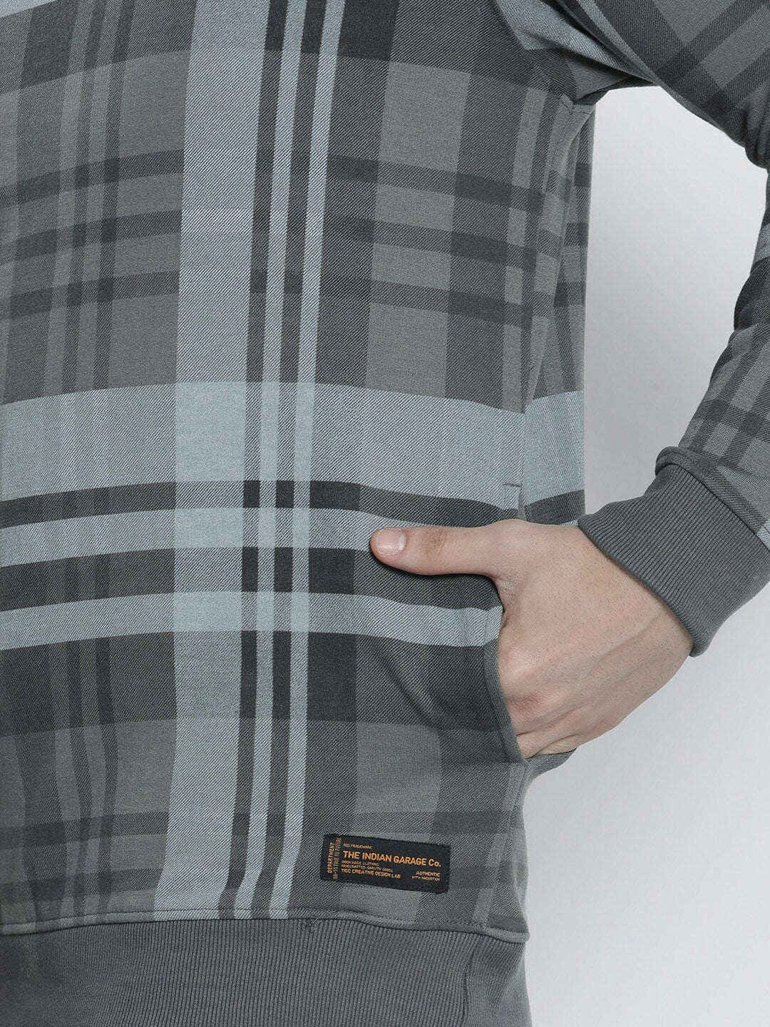 Men's Checked Regular Fit Sweatshirt