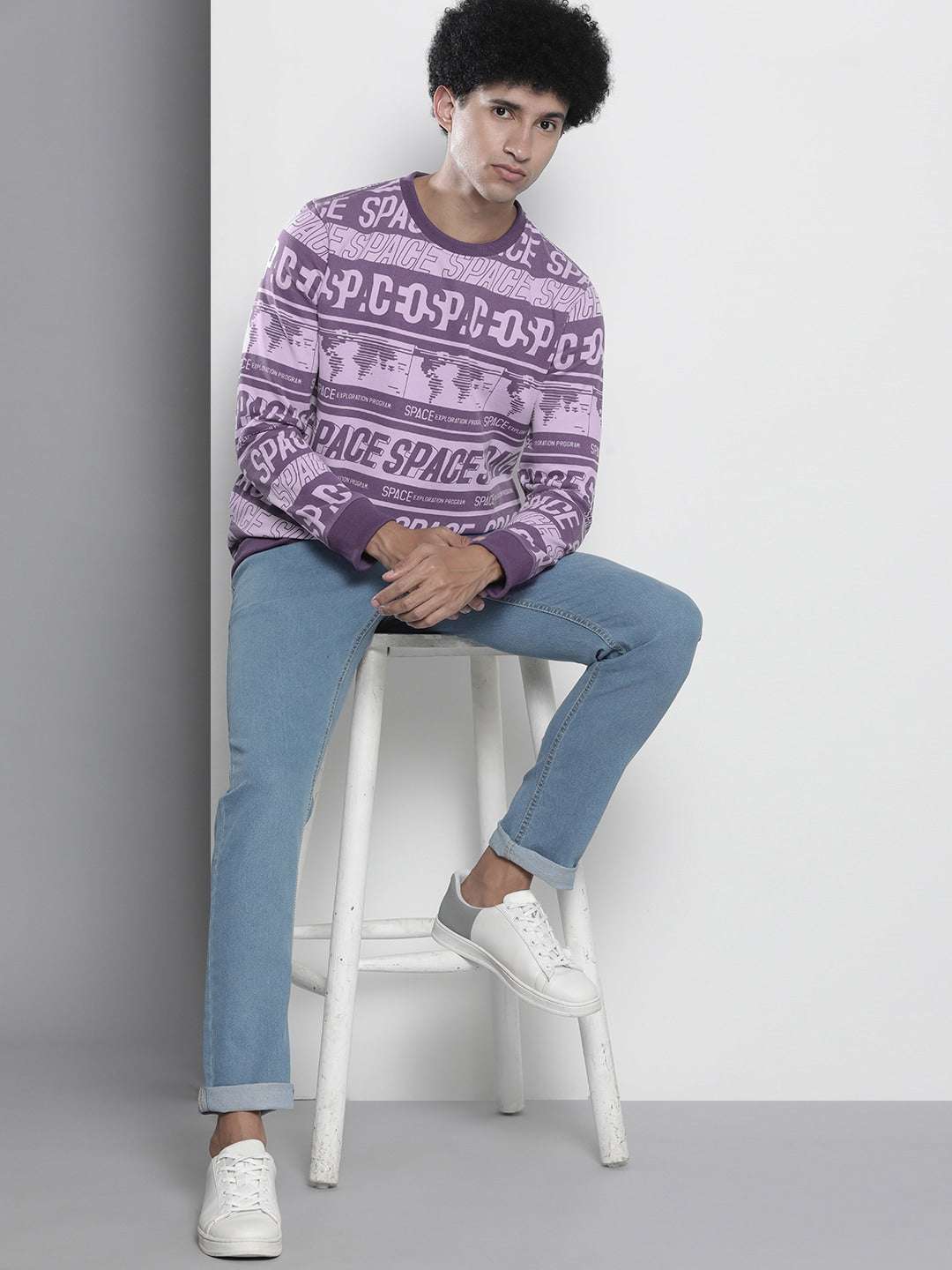 Men's Printed Regular Fit Sweatshirt