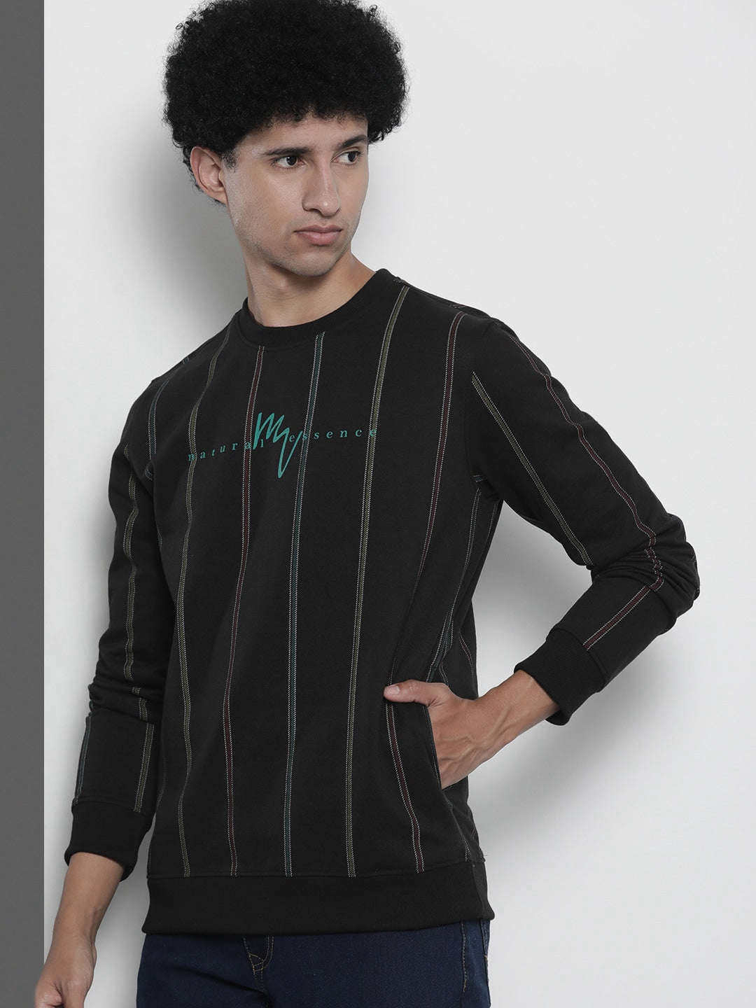 Men's Striped Regular Fit Sweatshirt