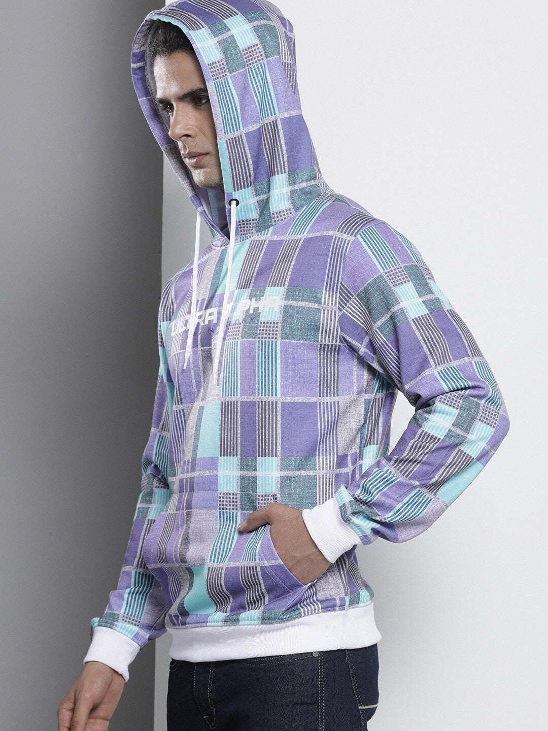 Men's Checked Regular Fit Sweatshirt