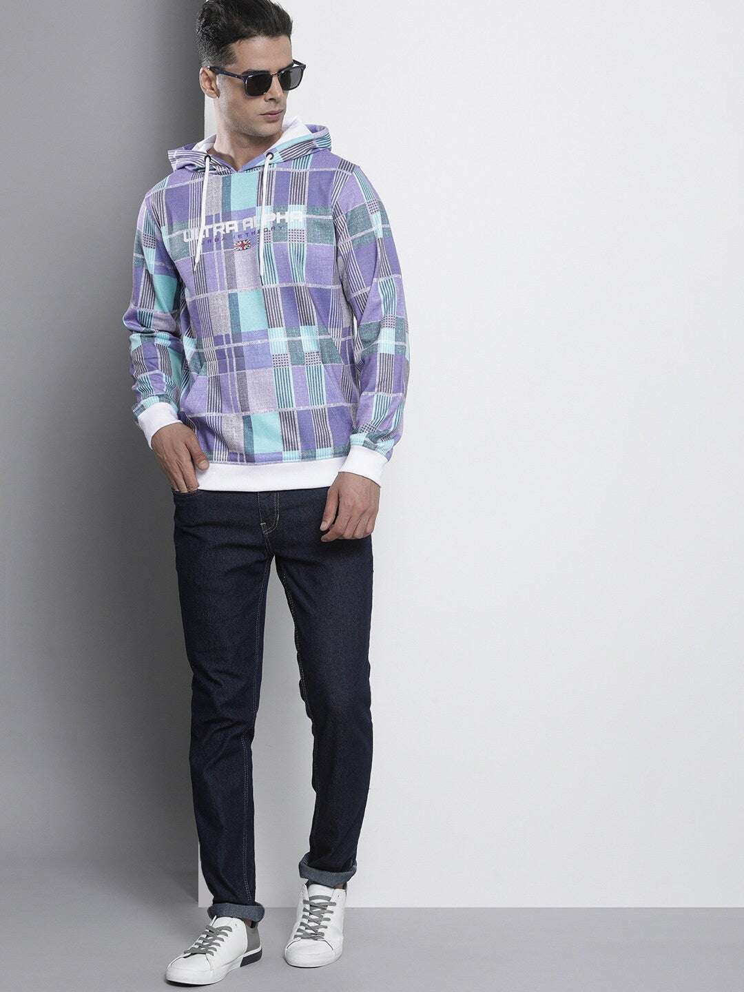 Men's Checked Regular Fit Sweatshirt