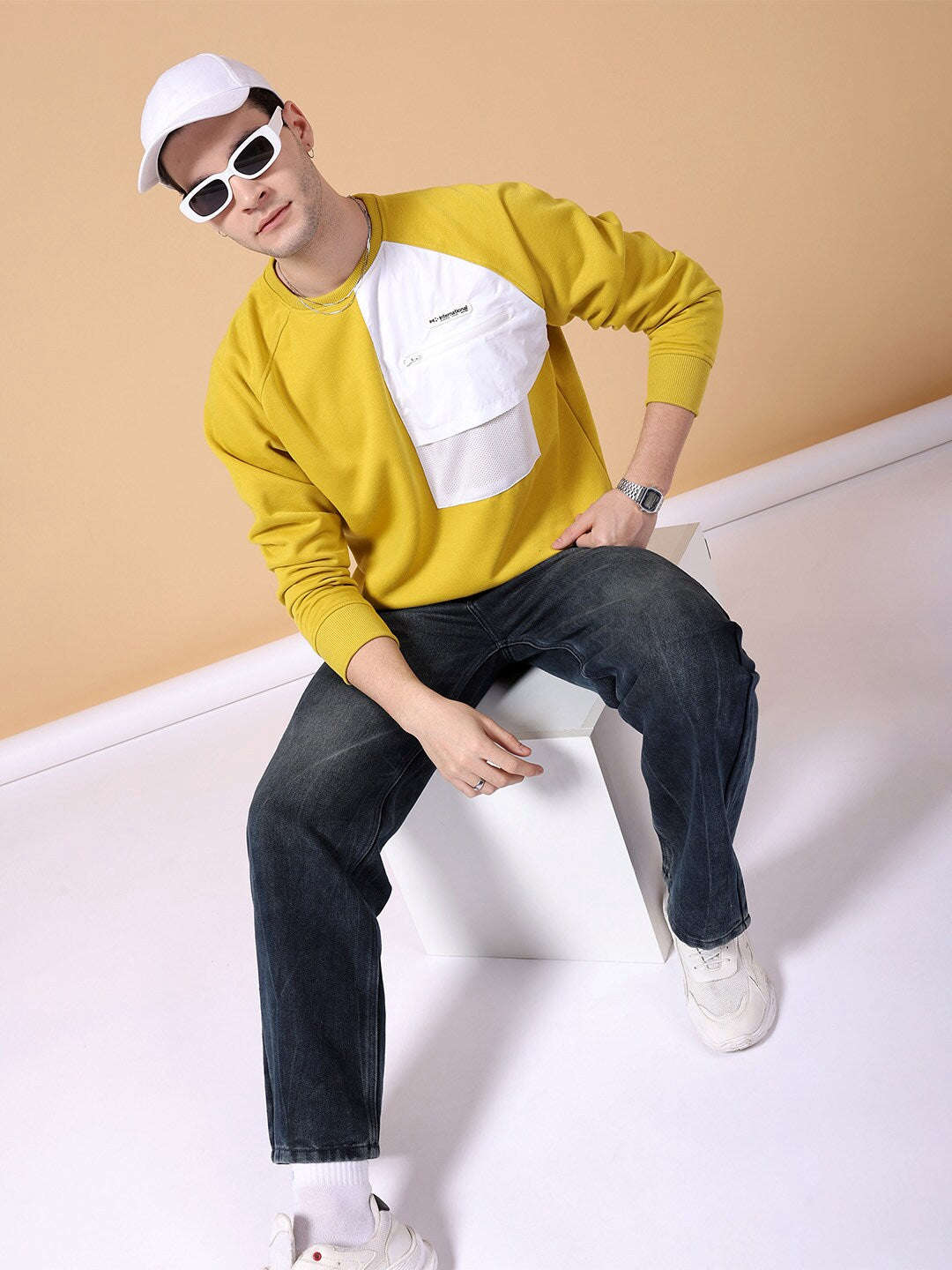 Men's Solid Oversized Sweatshirt