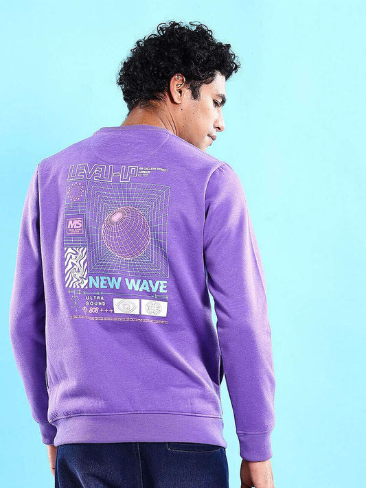 Men's Back Printed Regular Fit Sweatshirt