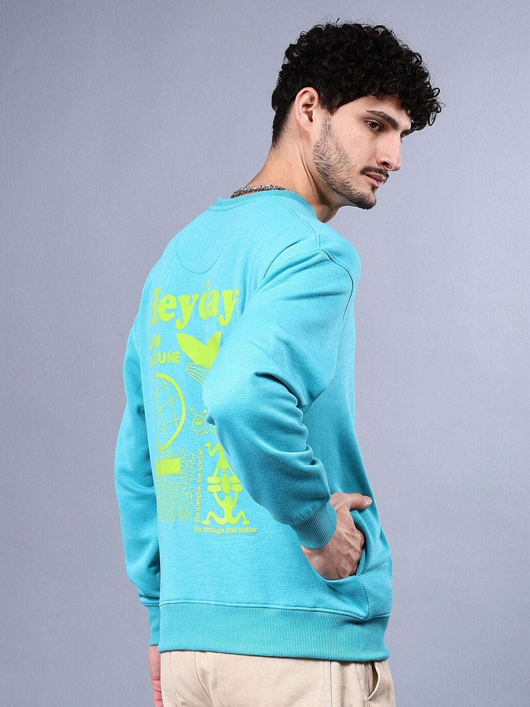 Men's Back Printed Oversized Sweatshirt