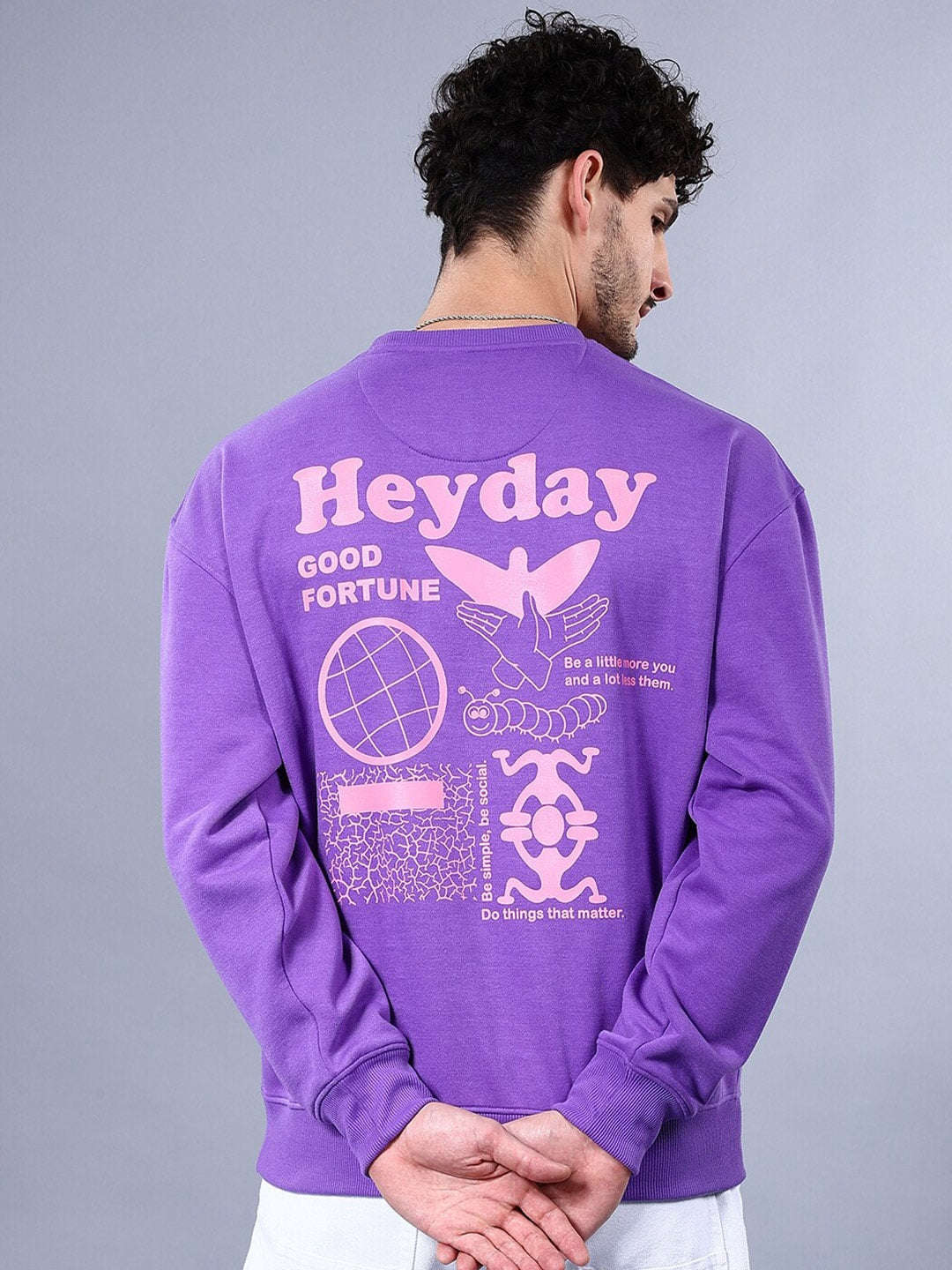 Men's Back Printed Oversized Sweatshirt