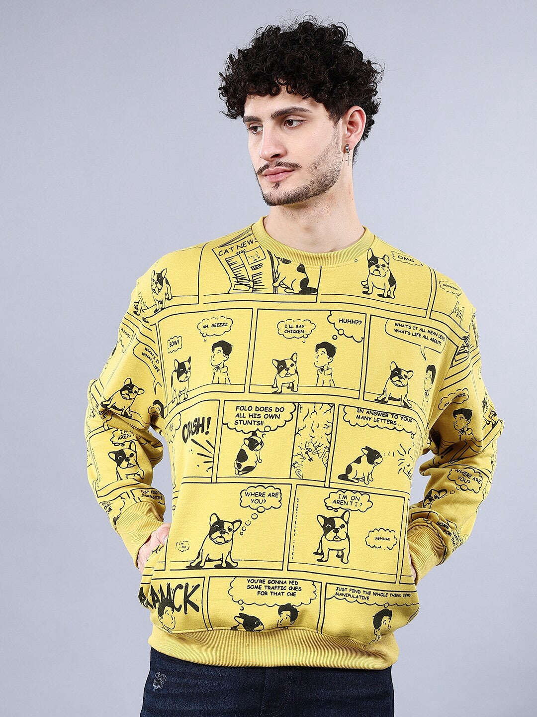 Men's Printed Oversized Sweatshirt