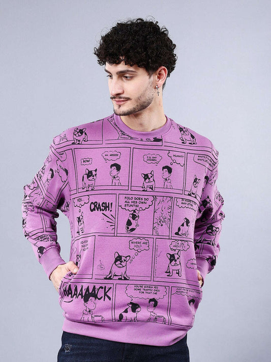 Men's Printed Oversized Sweatshirt