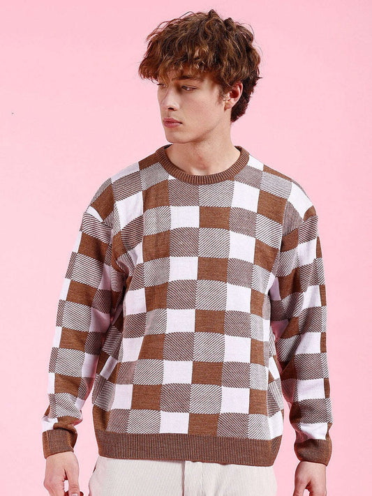 Men's Checked Oversized Sweater