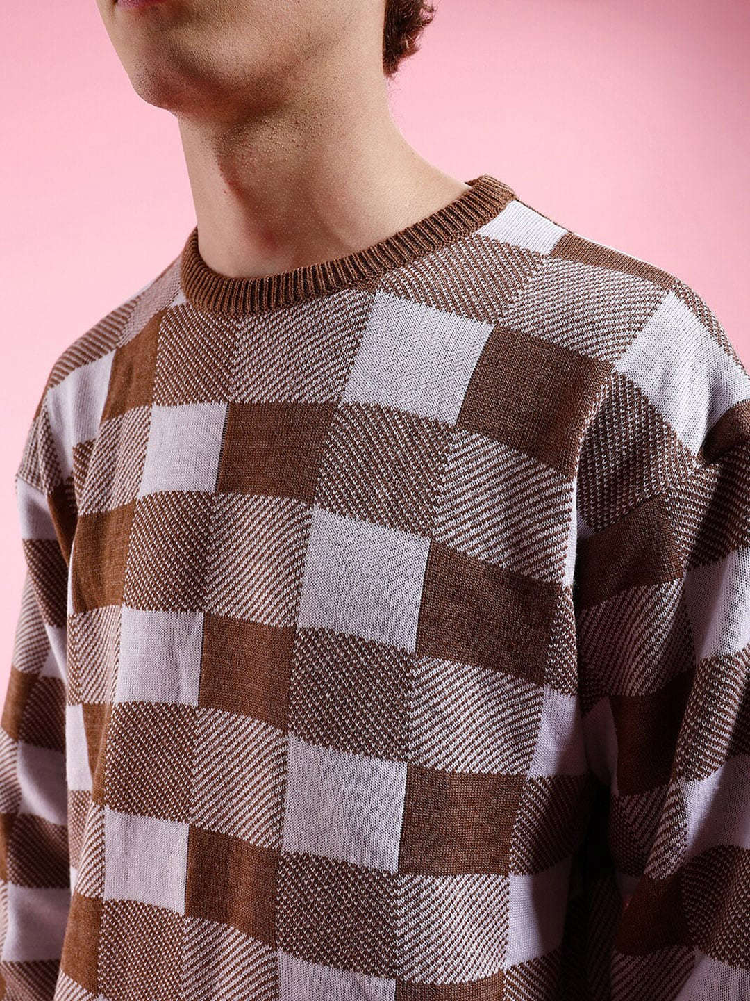 Men's Checked Oversized Sweater