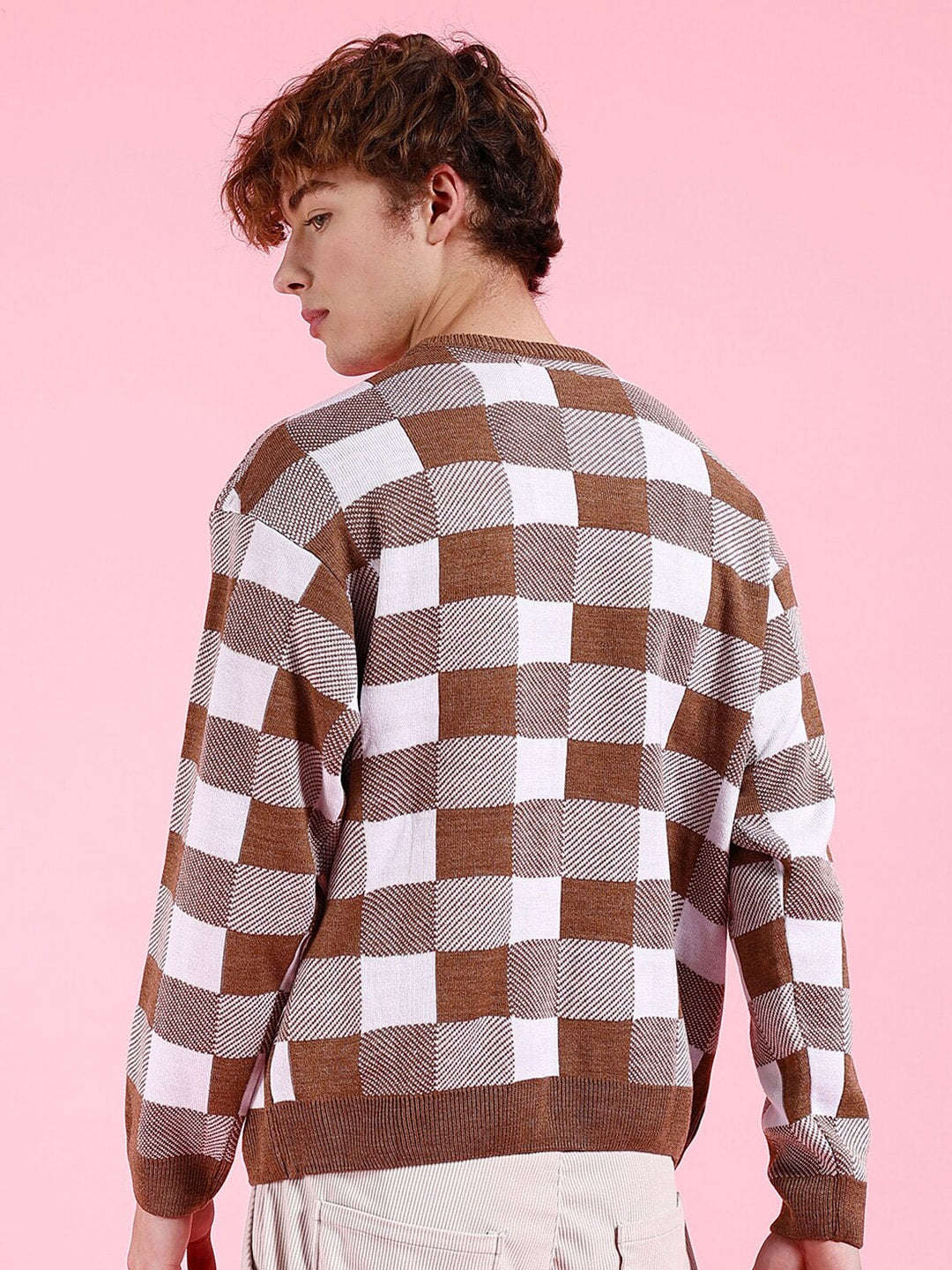 Men's Checked Oversized Sweater