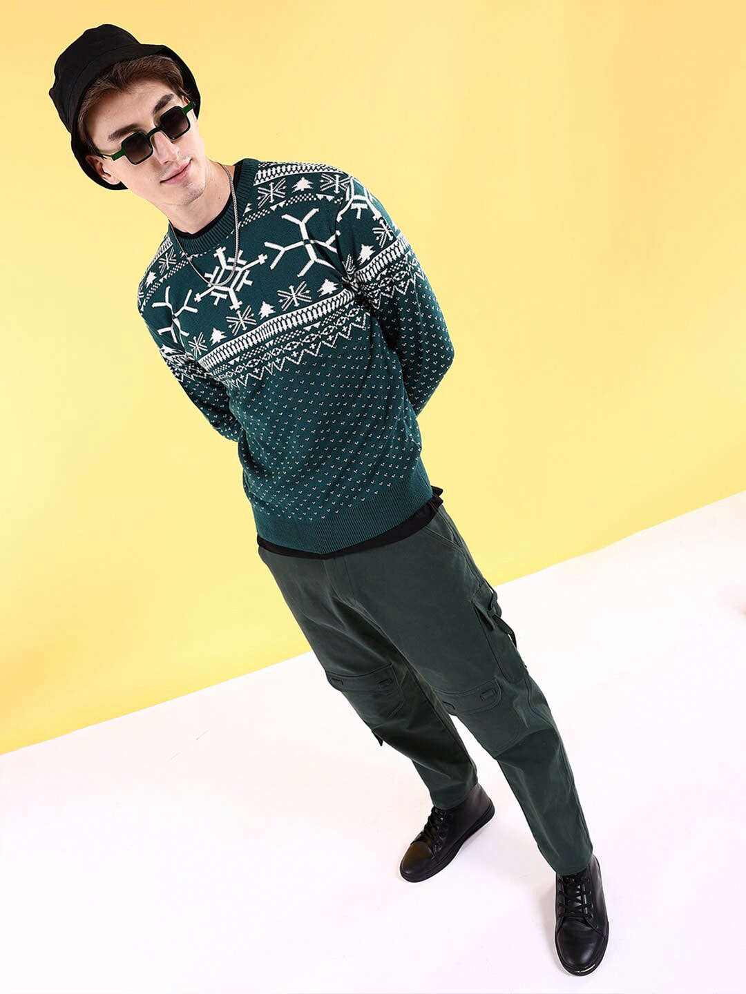 Men's Printed Regular Fit Sweater