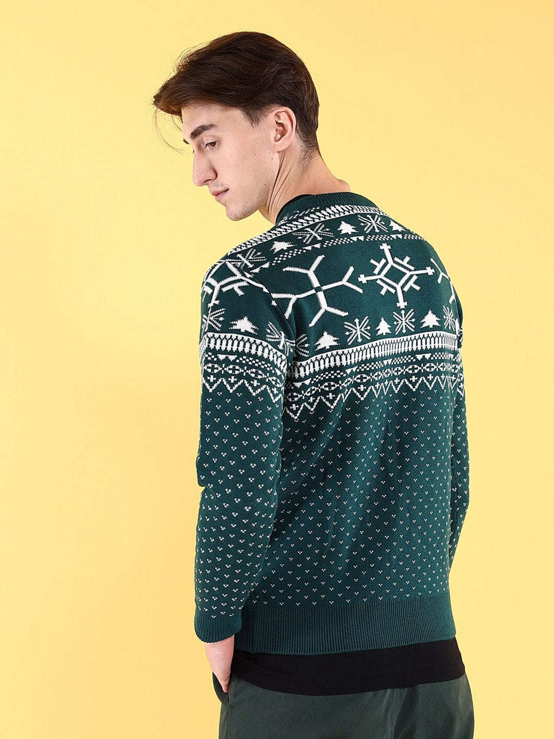 Men's Printed Regular Fit Sweater