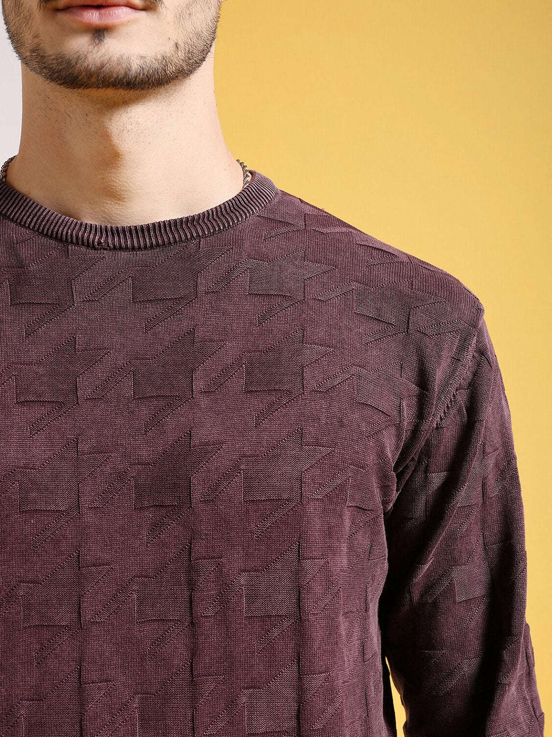 Men's Textured Regular Fit Sweater