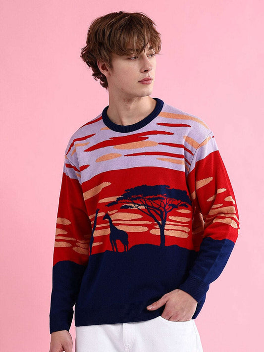 Men's Printed Oversized Sweater