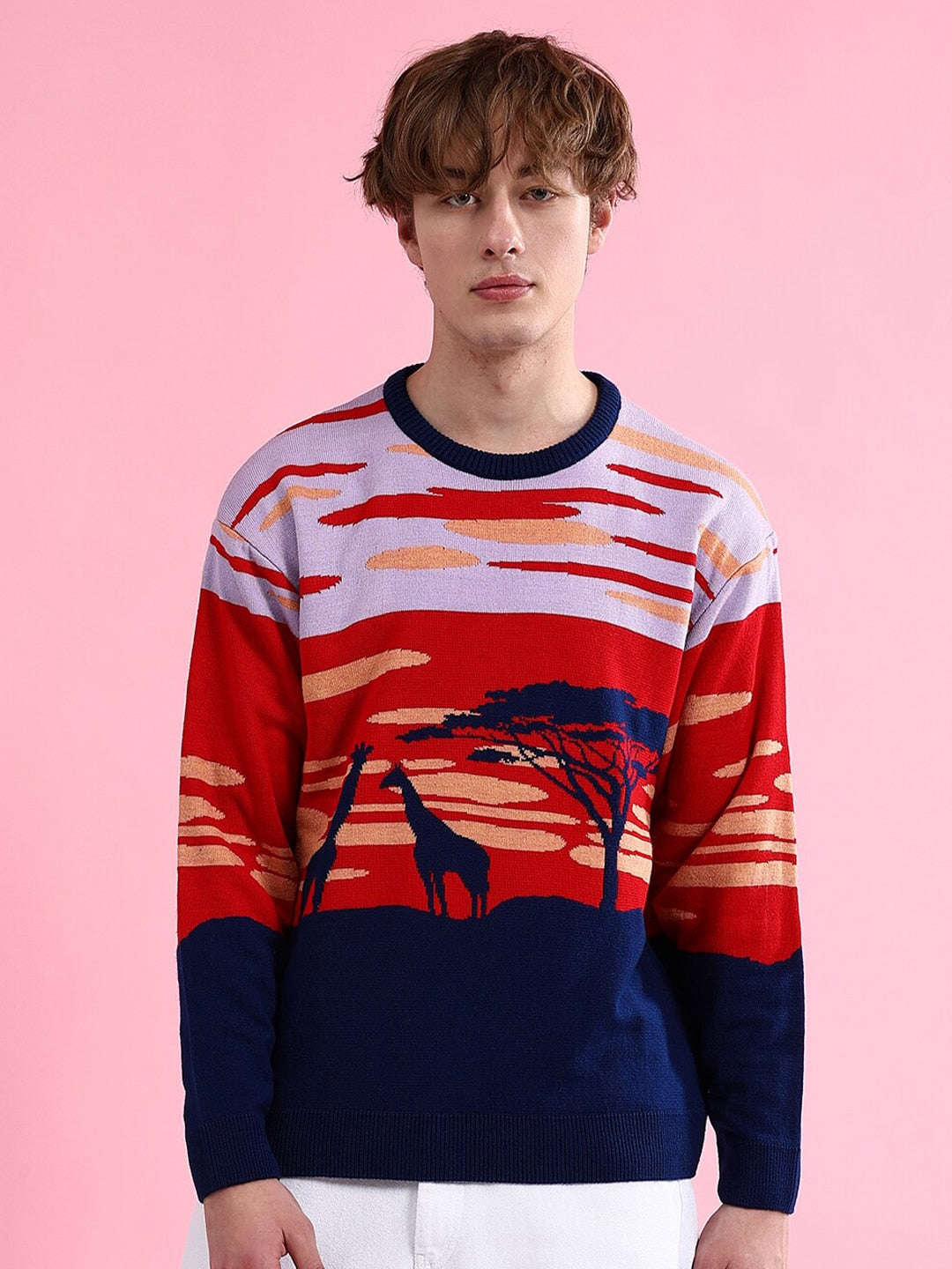 Men's Printed Oversized Sweater