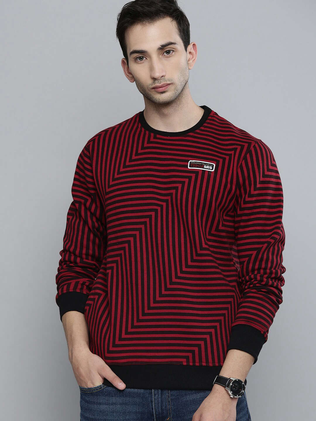 Men's Striped Regular Fit Sweatshirt