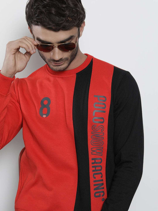 Men's Colourblocked Regular Fit Sweatshirt