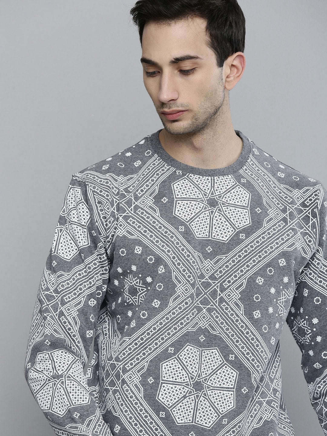 Men's Printed Regular Fit Sweatshirt