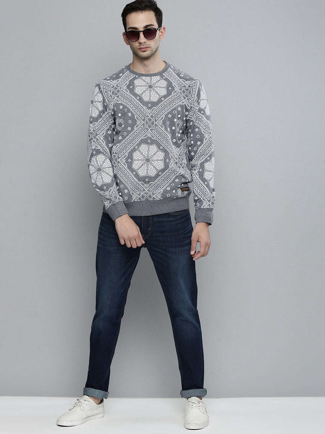 Men's Printed Regular Fit Sweatshirt