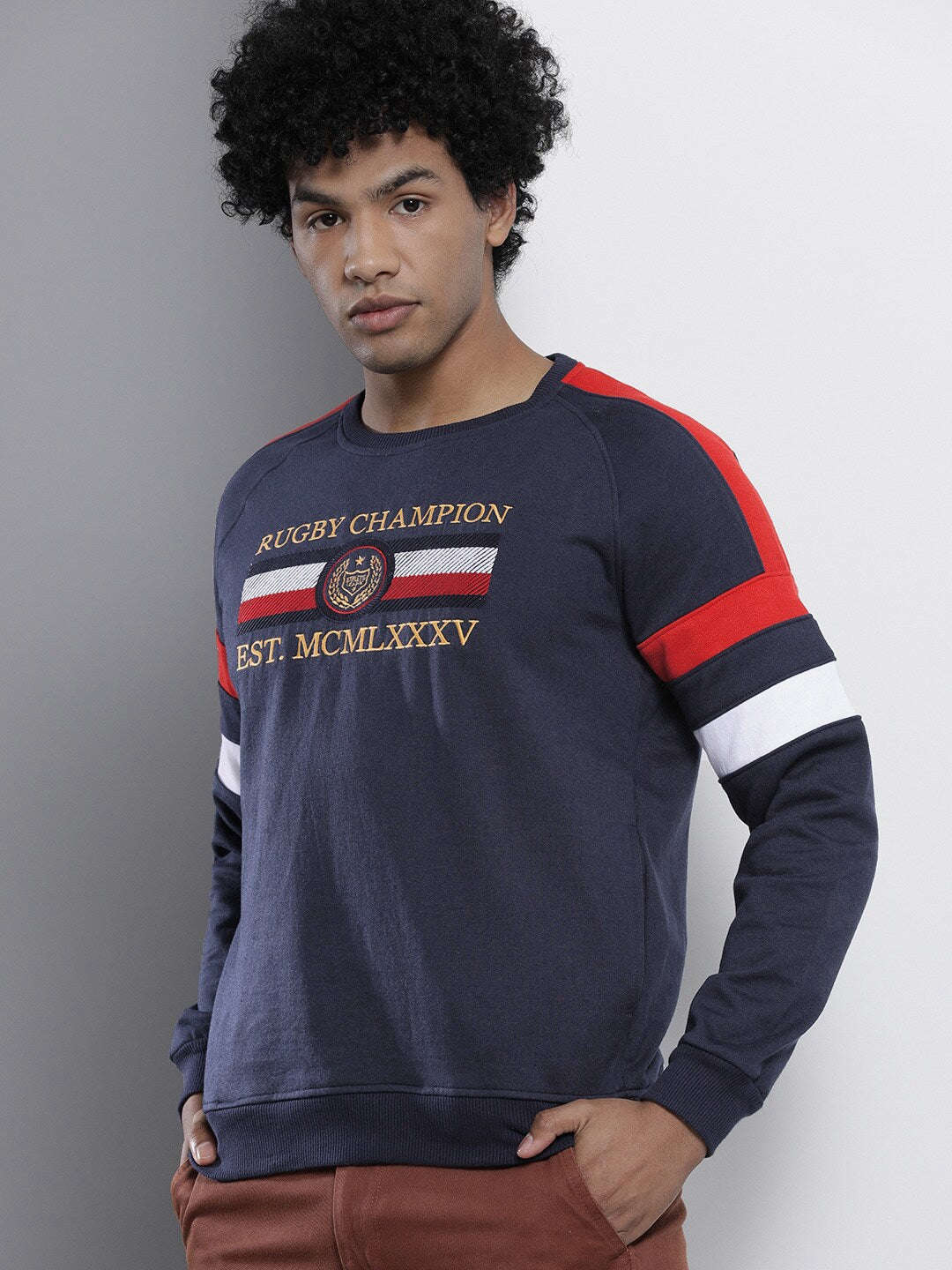 Men's Embroidered Regular Fit Sweatshirt