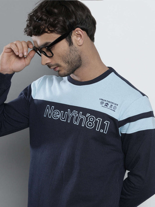 Men's Colourblocked Regular Fit Sweatshirt