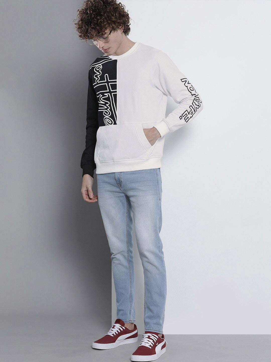 Men's Colourblocked Regular Fit Sweatshirt