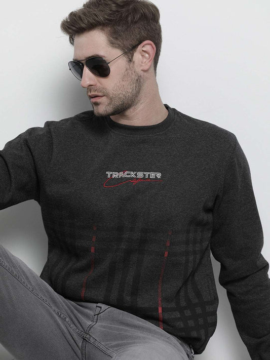 Men's Checked Regular Fit Sweatshirt