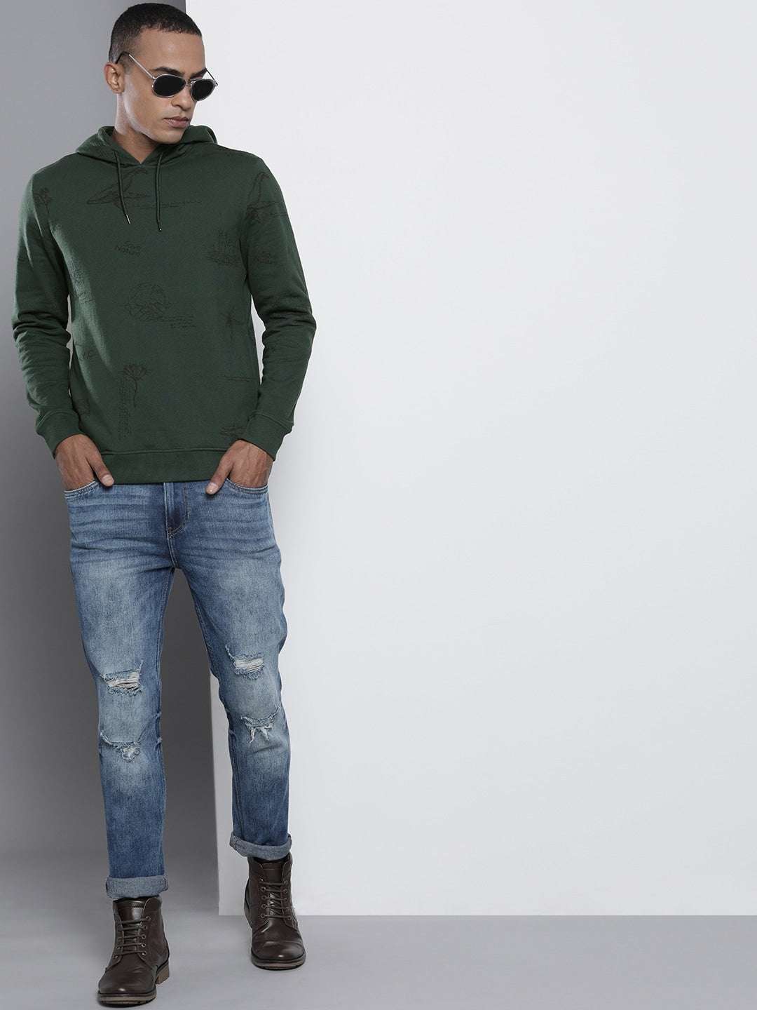 Men's Printed Regular Fit Sweatshirt