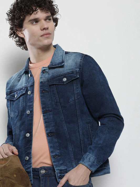 Men's Two Tone Denim Trucker Jacket