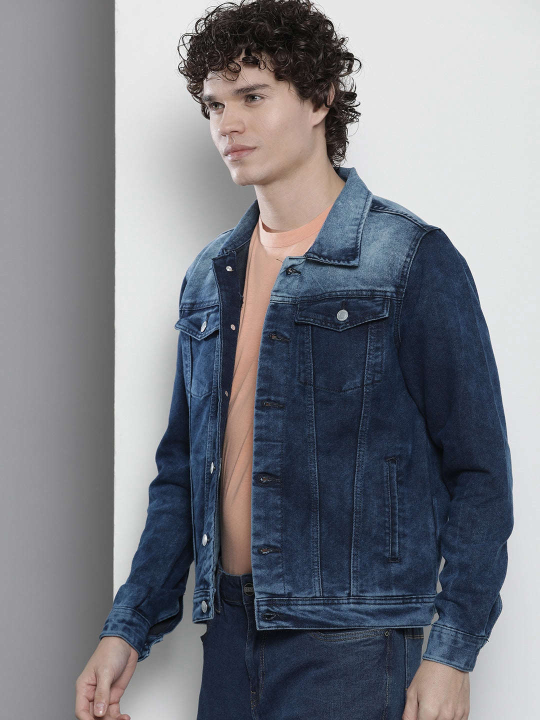 Men's Two Tone Denim Trucker Jacket