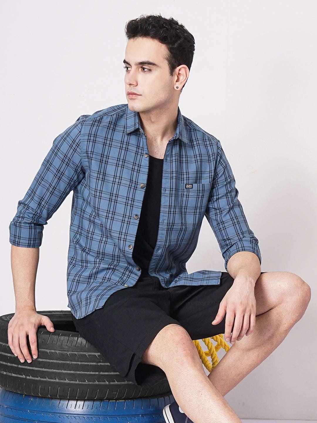 Men's Checked Slim Fit Shirt