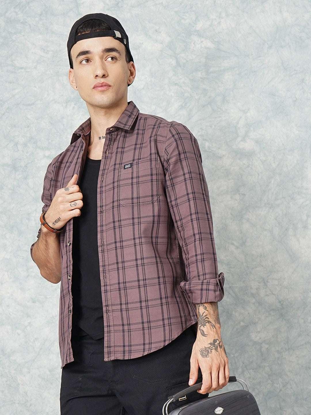 Men's Checked Slim Fit Shirt