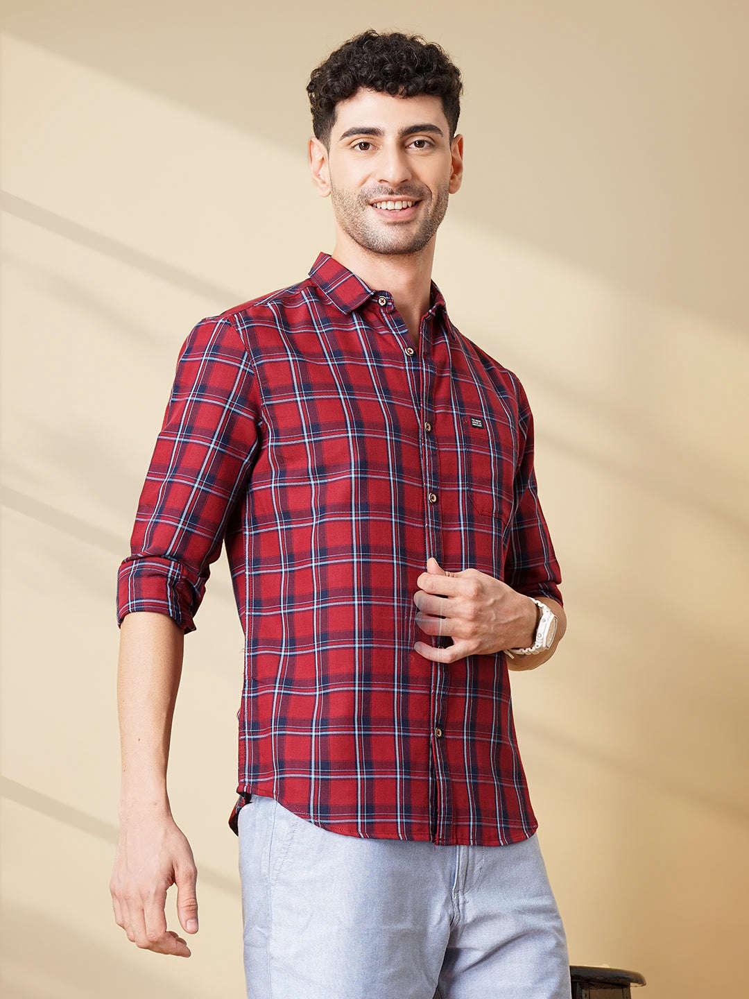 Men's Checked Slim Fit Shirt