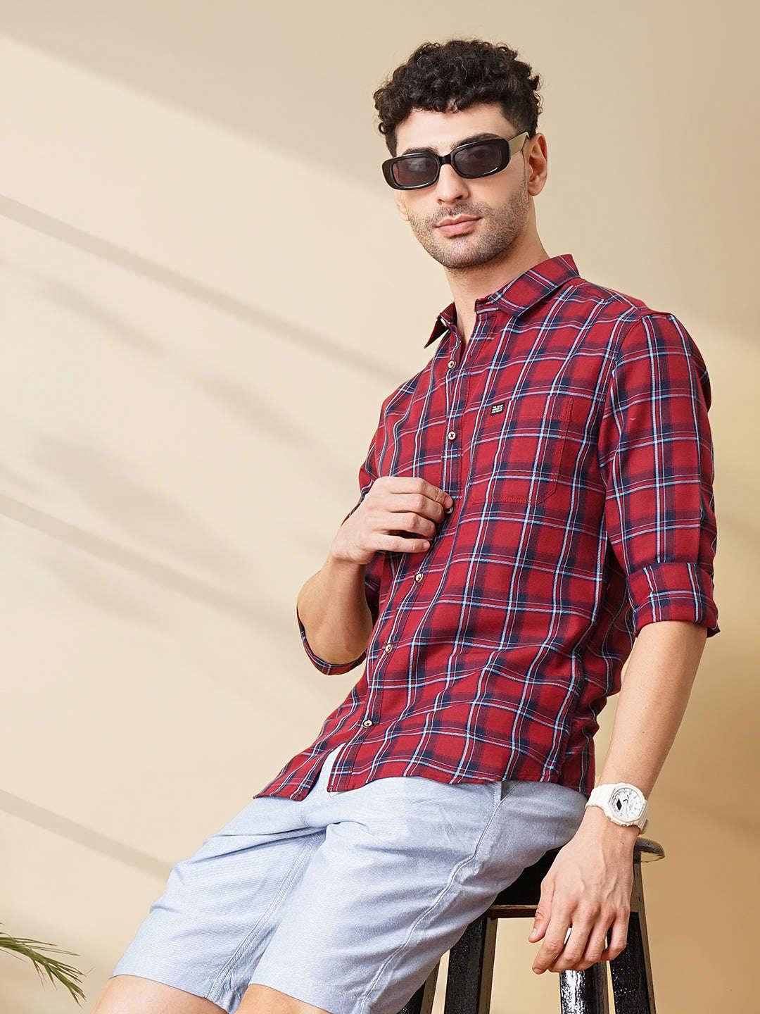 Men's Checked Slim Fit Shirt