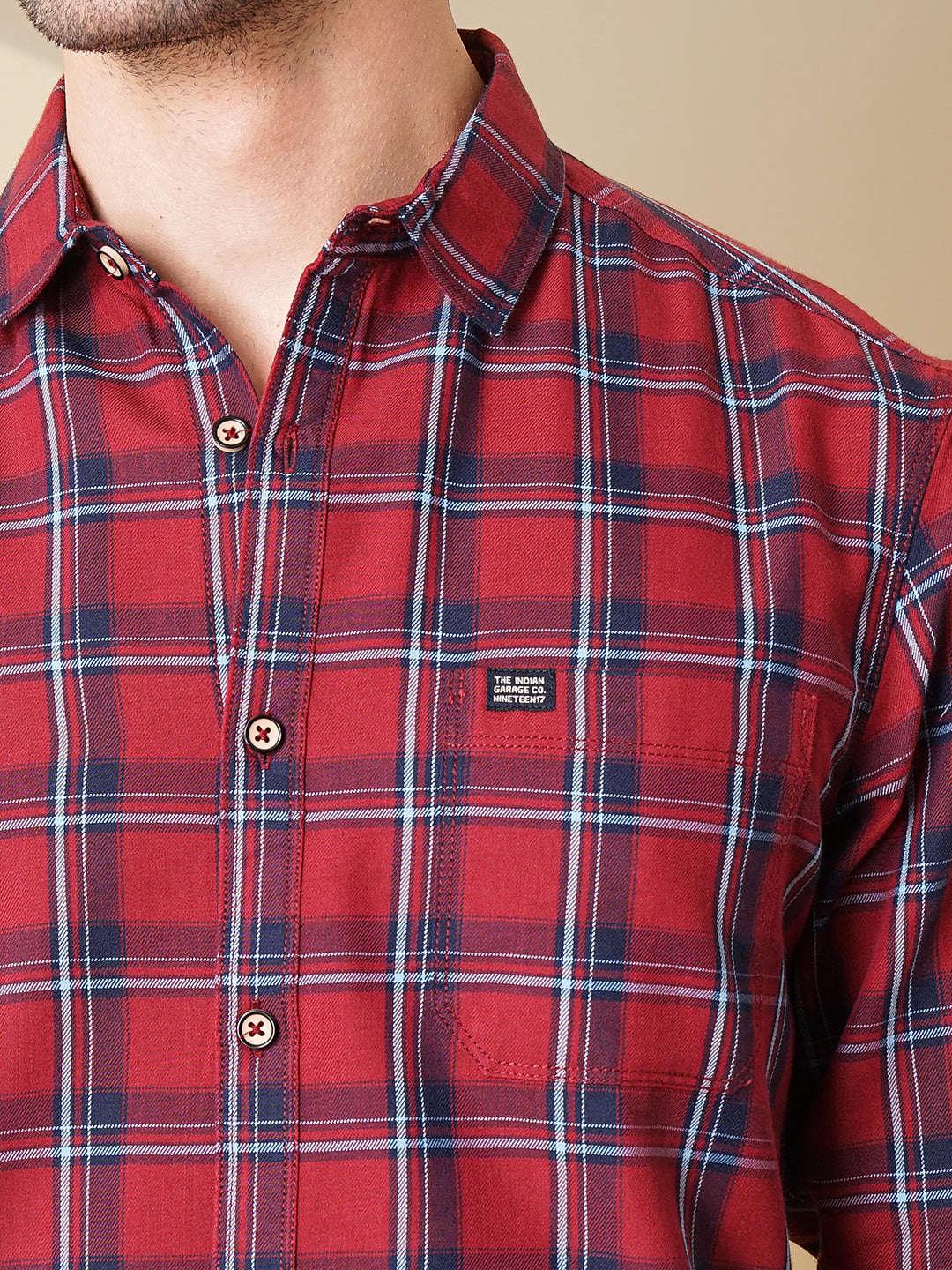 Men's Checked Slim Fit Shirt