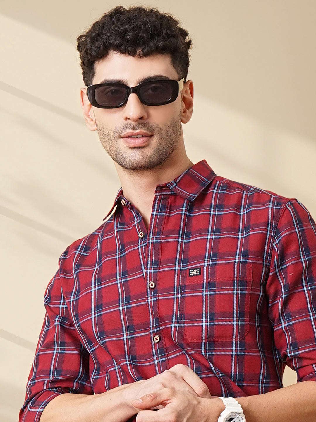 Men's Checked Slim Fit Shirt