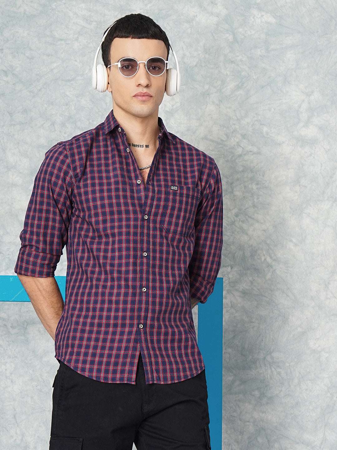 Men's Checked Slim Fit Shirt