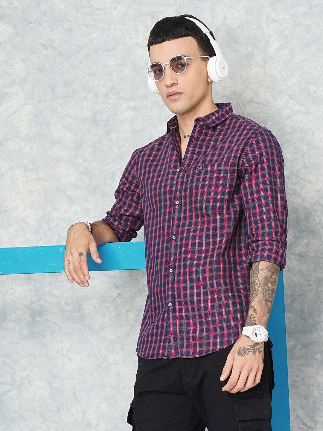 Men's Checked Slim Fit Shirt