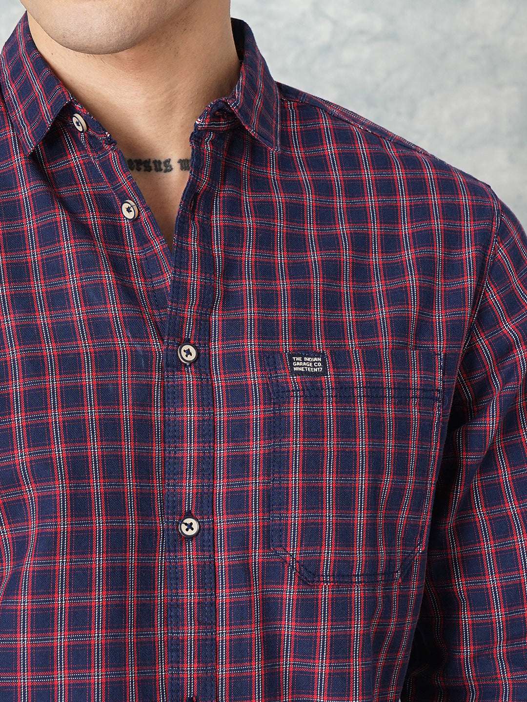 Men's Checked Slim Fit Shirt