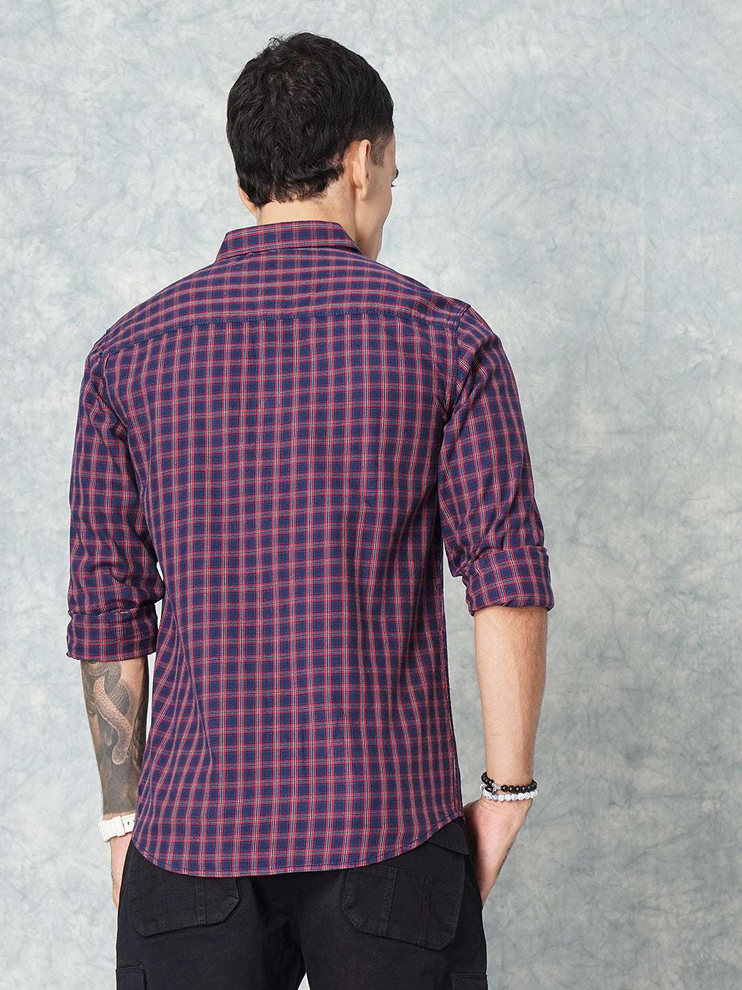 Men's Checked Slim Fit Shirt